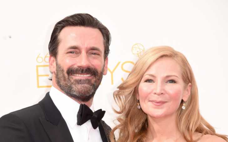 Picture of Jennifer Westfeldt with her ex-boyfriend Jon Hamm attending ceremony.